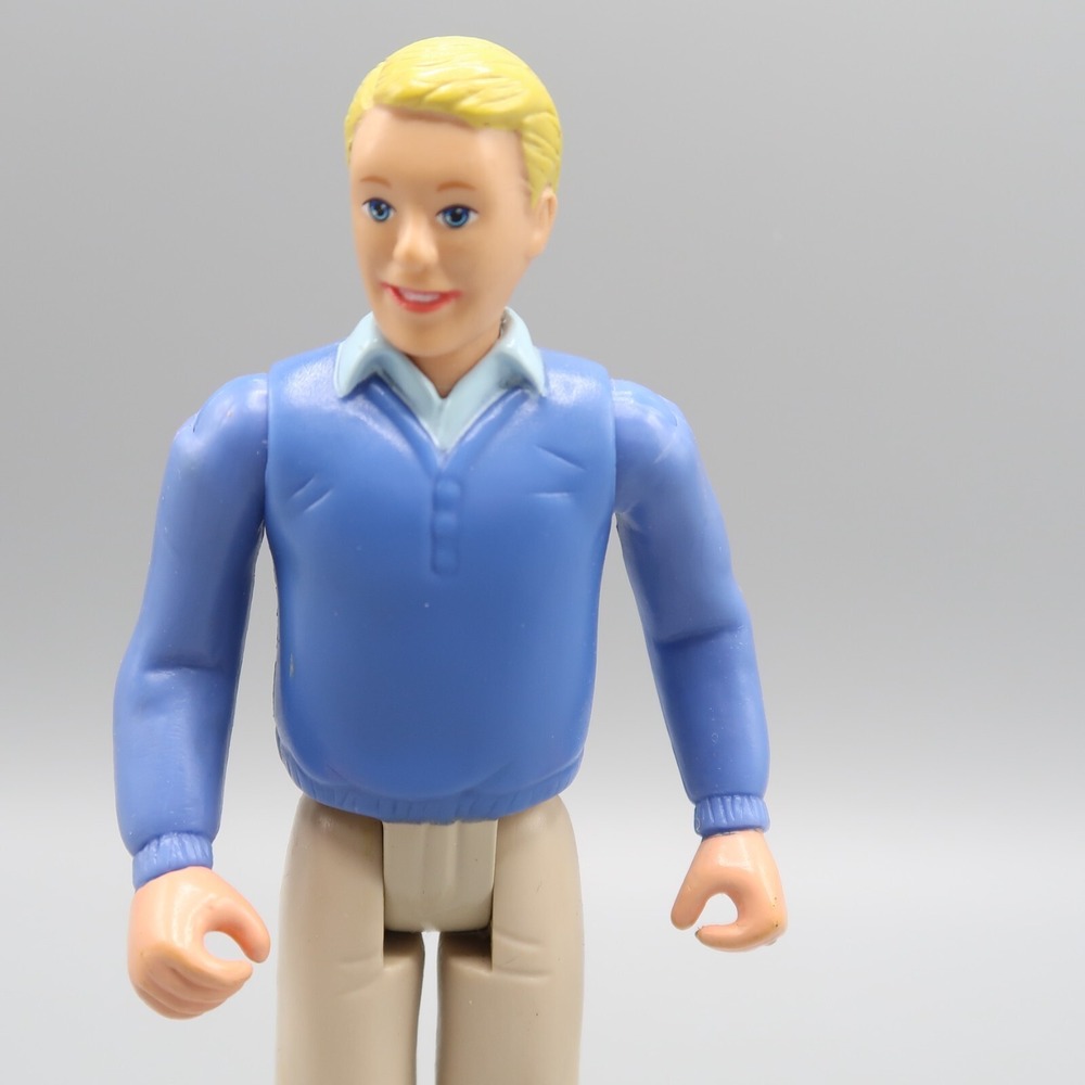 Toys R Us Loving Family Dollhouse Blonde Dad Father Blue Shirt Figure‎ Doll 2015